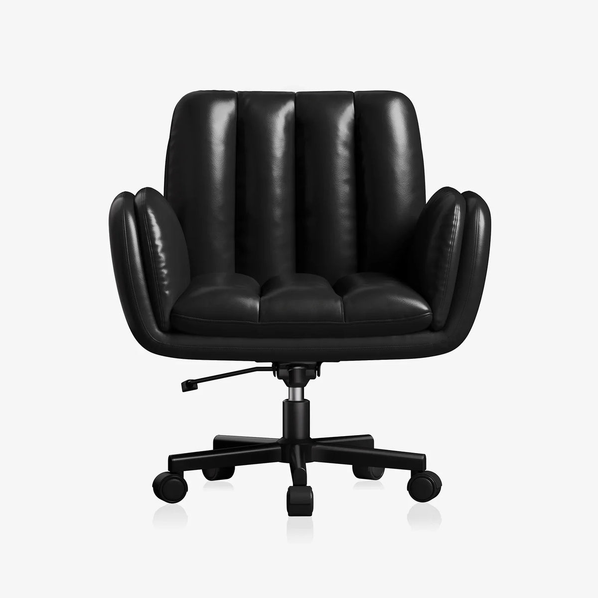 Chaise de bureau extra-large en similicuir coloris noir