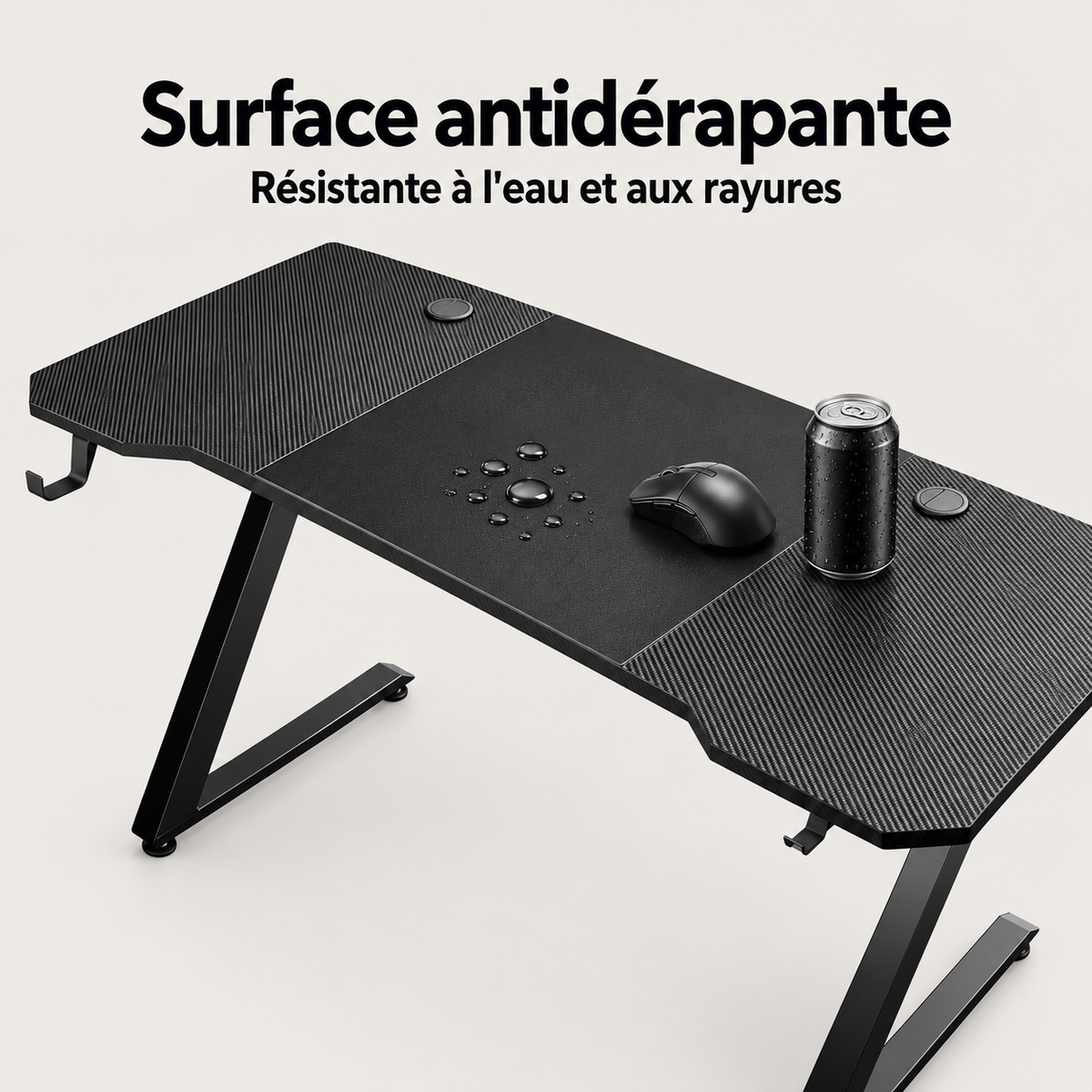 Surface effet carbone antidérapante, résistante à l'eau et aux rayures