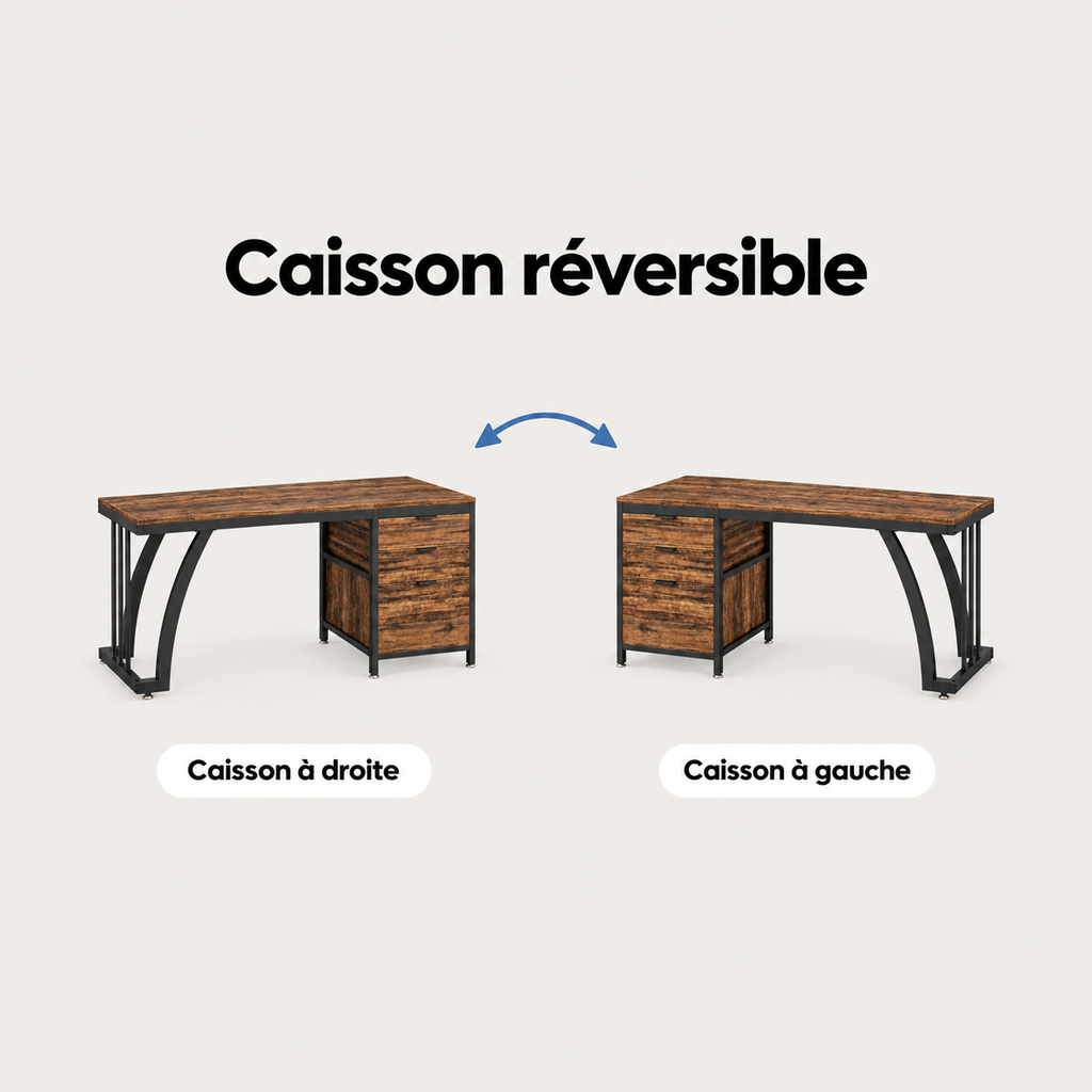 Caisson réversible à monter à gauche ou à droite