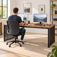 Homme travaillant au bureau double 180 cm
