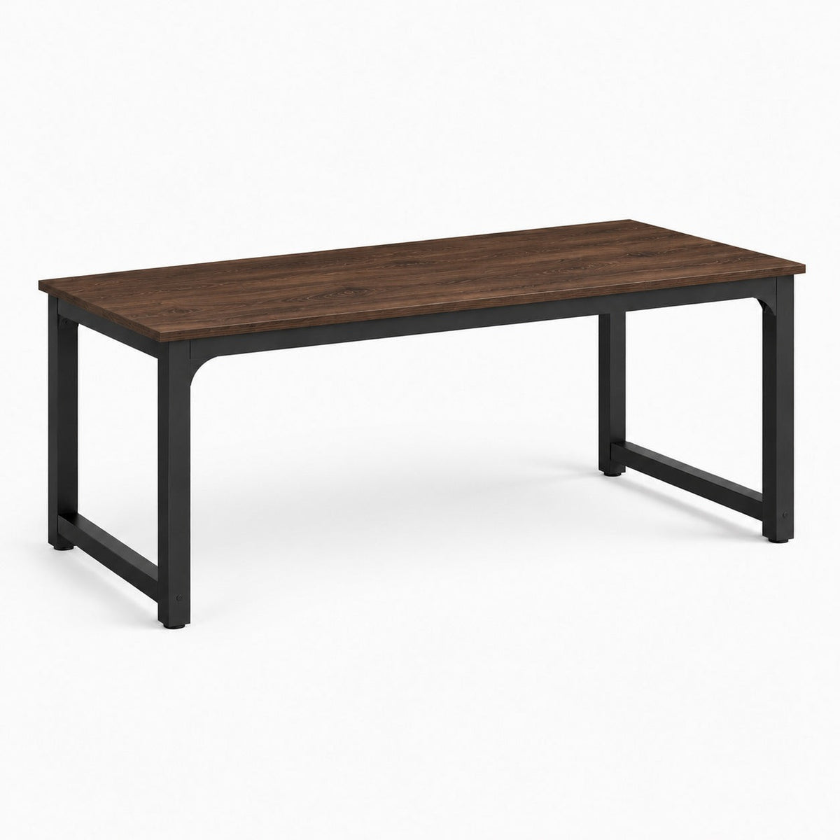 Grand bureau 160 x 80 cm bois et métal noir coloris marron vintage 2