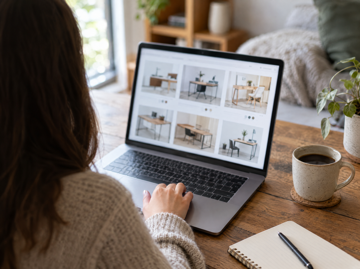 Commande d'un bureau en ligne depuis un ordinateur portable Image