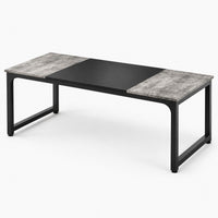 Grand bureau 178 x 79 cm pour deux écrans coloris gris vintage