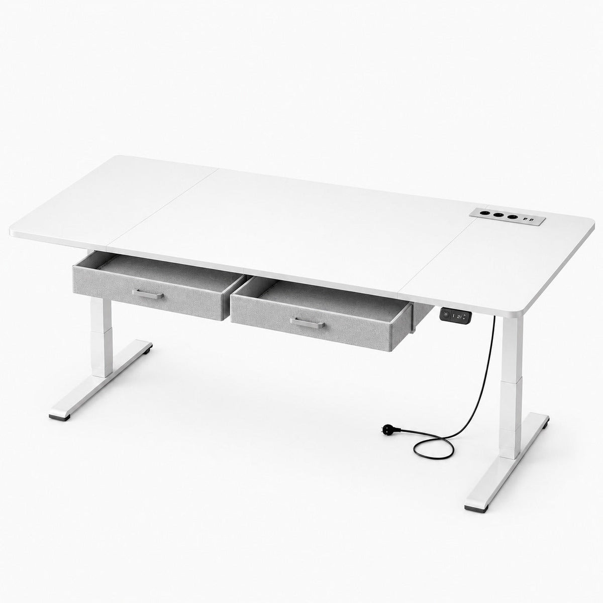 Bureau assis-debout Lina blanc – vue produit