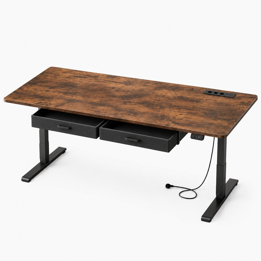Bureau assis-debout Lina marron – vue produit