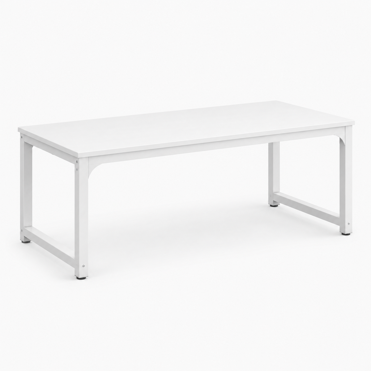 Grand bureau 180 x 80 cm avec pieds en métal coloris blanc
