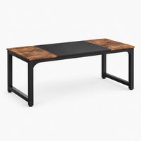 Grand bureau 180 x 80 cm avec pieds en métal coloris marron et noir