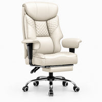 Fauteuil gaming renforcé 180 kg avec repose-pieds coloris blanc