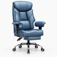 Fauteuil gaming renforcé 180 kg avec repose-pieds coloris bleu lac