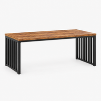 Bureau double 180 cm industriel pour deux personnes, vue de trois quarts