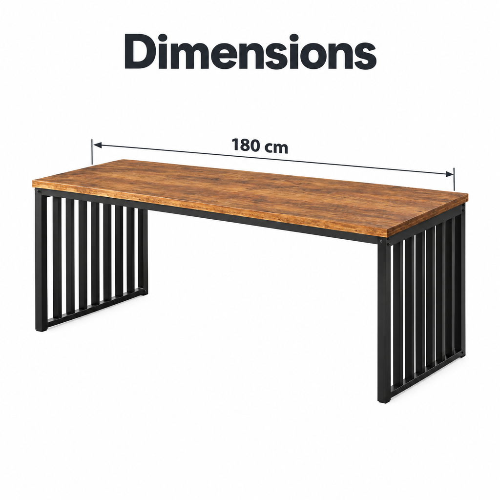 Dimensions du bureau double : 180 cm de longueur