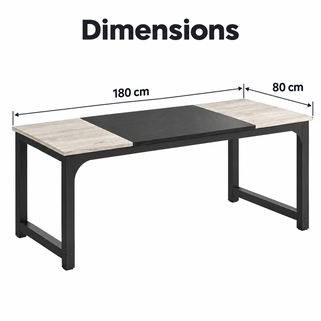 Dimensions du grand bureau : 180 x 80 cm